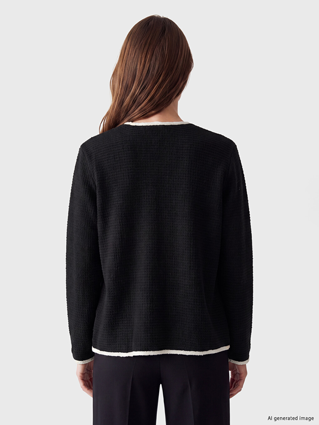 Crew Neck Women's Cardigan-3