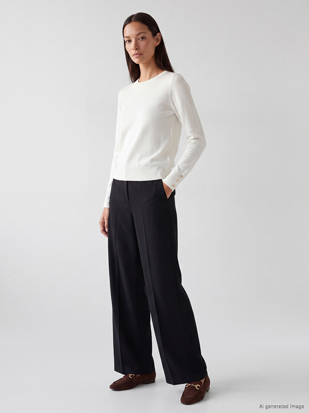 Pantaloni Regular Fit Cu Picior Evazat Pentru Femei