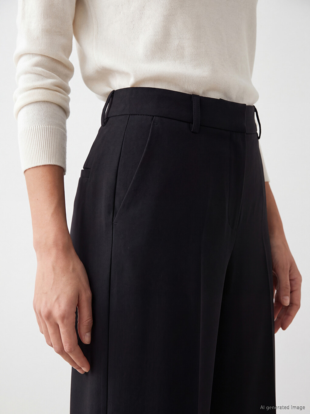 Pantaloni Regular Fit Cu Picior Evazat Pentru Femei-2