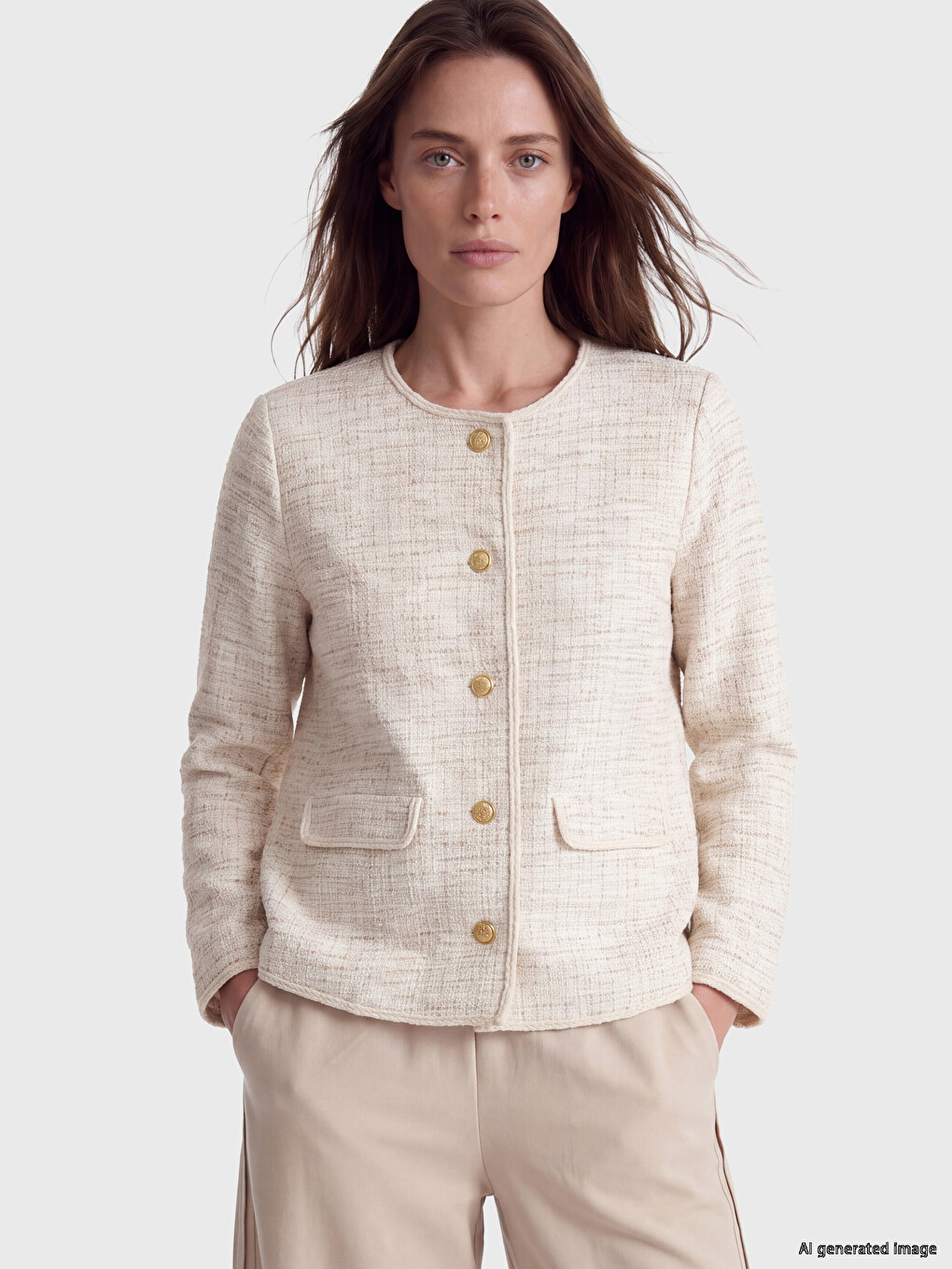 Crew Neck Patterned Women's Cardigan