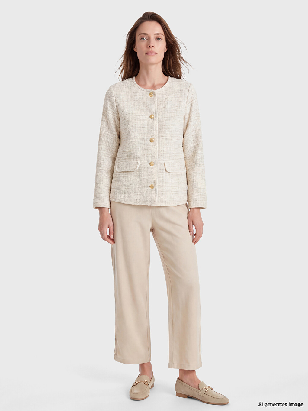 Crew Neck Patterned Women's Cardigan-1