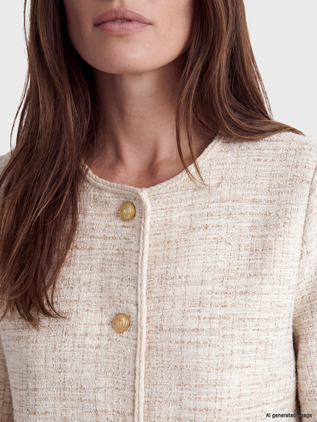 Crew Neck Patterned Women's Cardigan-2