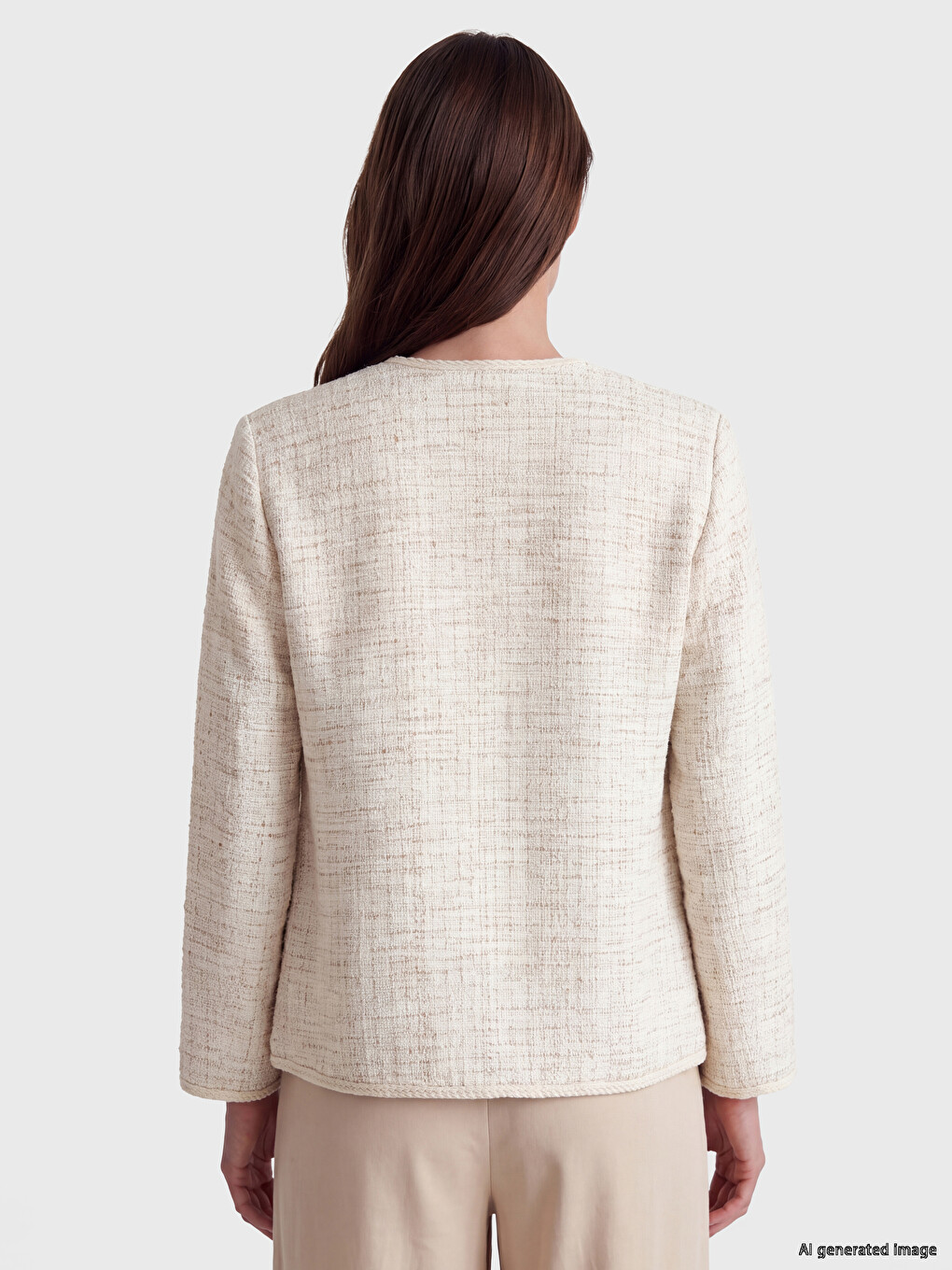 Crew Neck Patterned Women's Cardigan-3