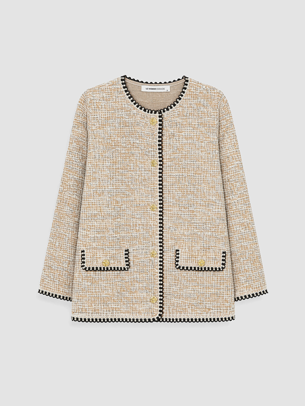 Cardigan Femei Cu Model Cu Guler Rotund-4