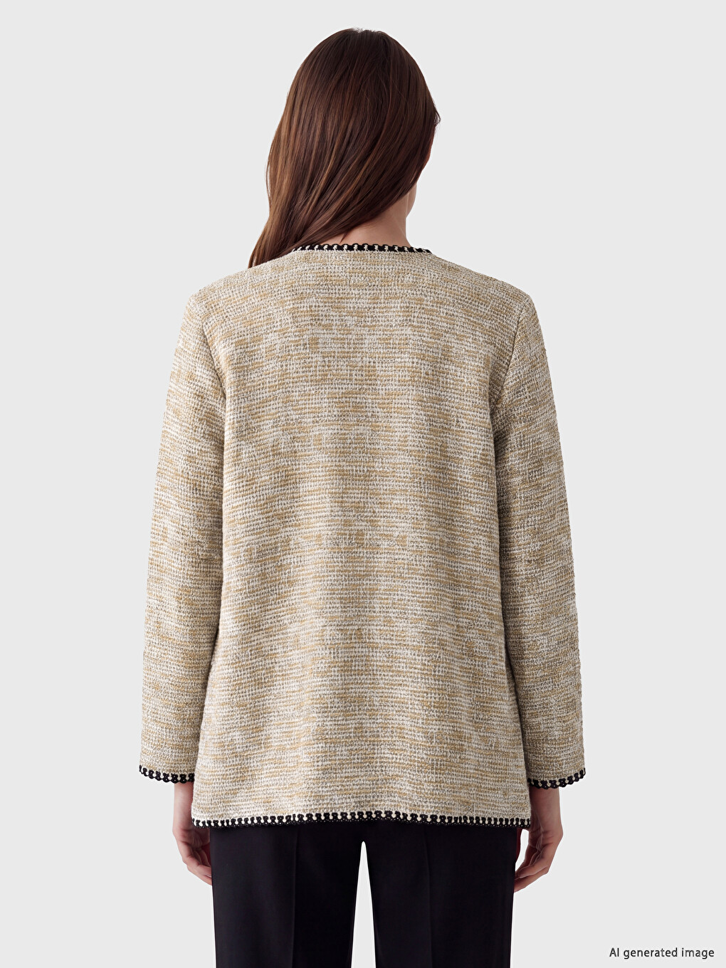 Cardigan Femei Cu Model Cu Guler Rotund-3