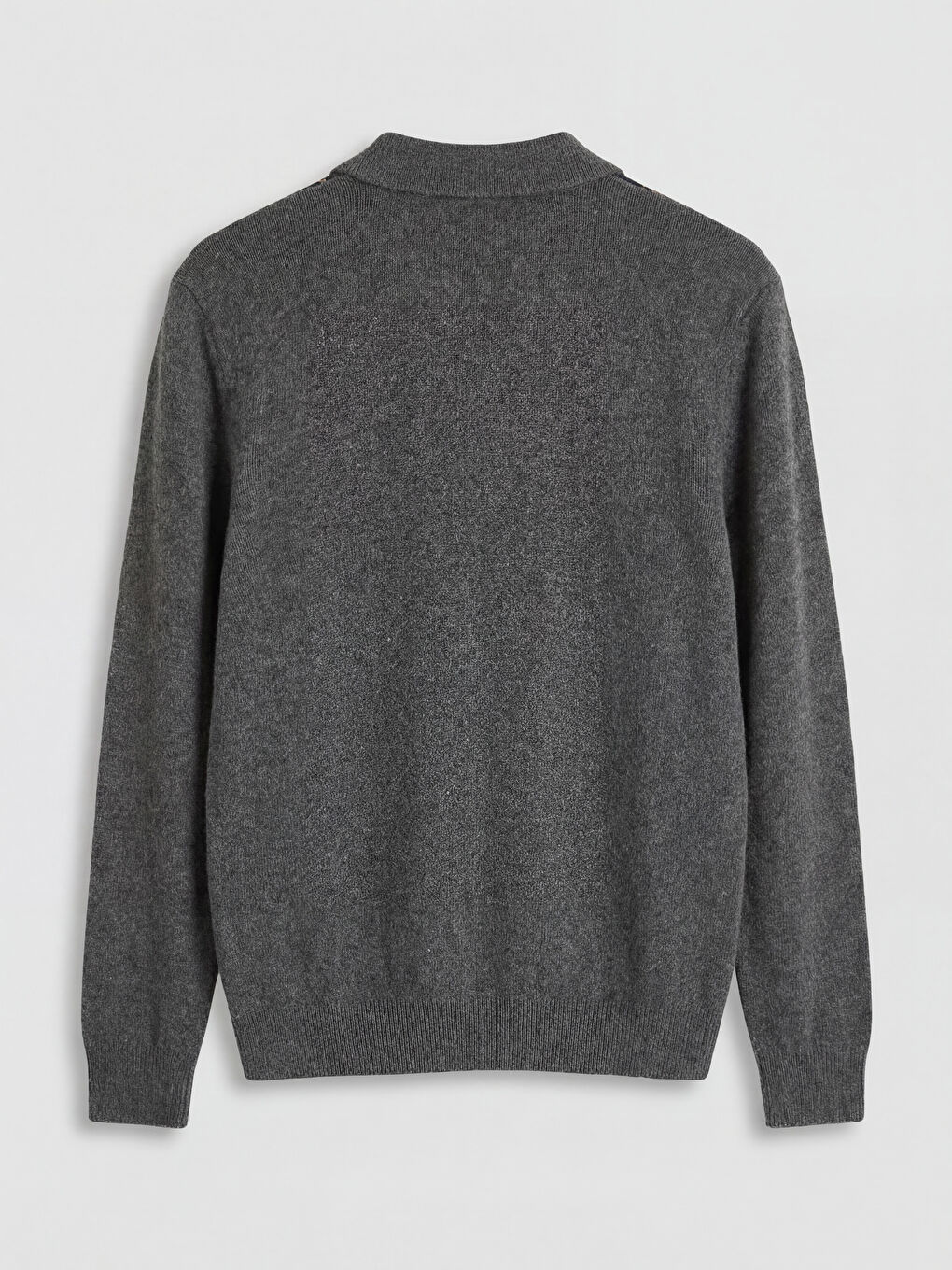 Antrasit Standart Kalıp Polo Yaka Erkek Triko Hırka-1