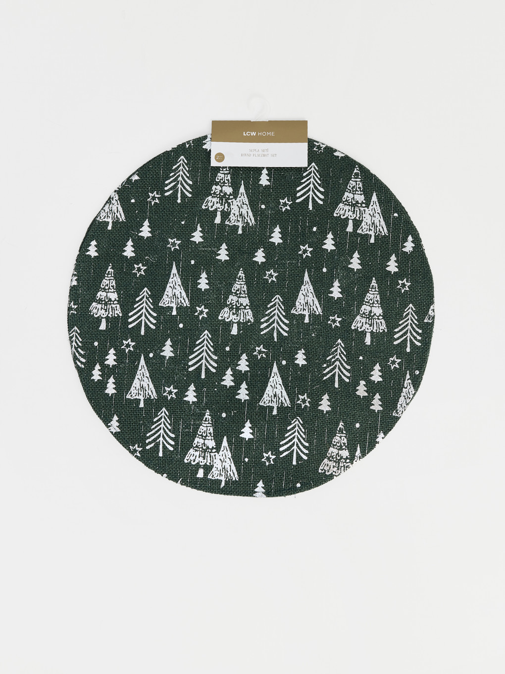 Pine Tree Patterned Round Placemat-1
