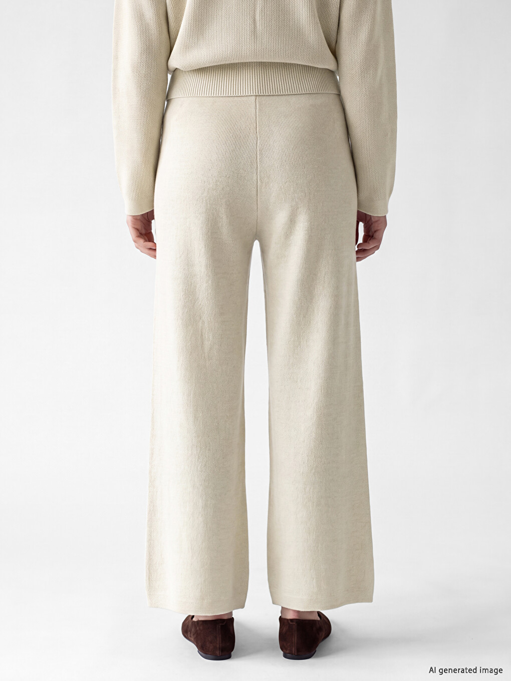 Elastic Waist Women's Knitwear Trousers-3