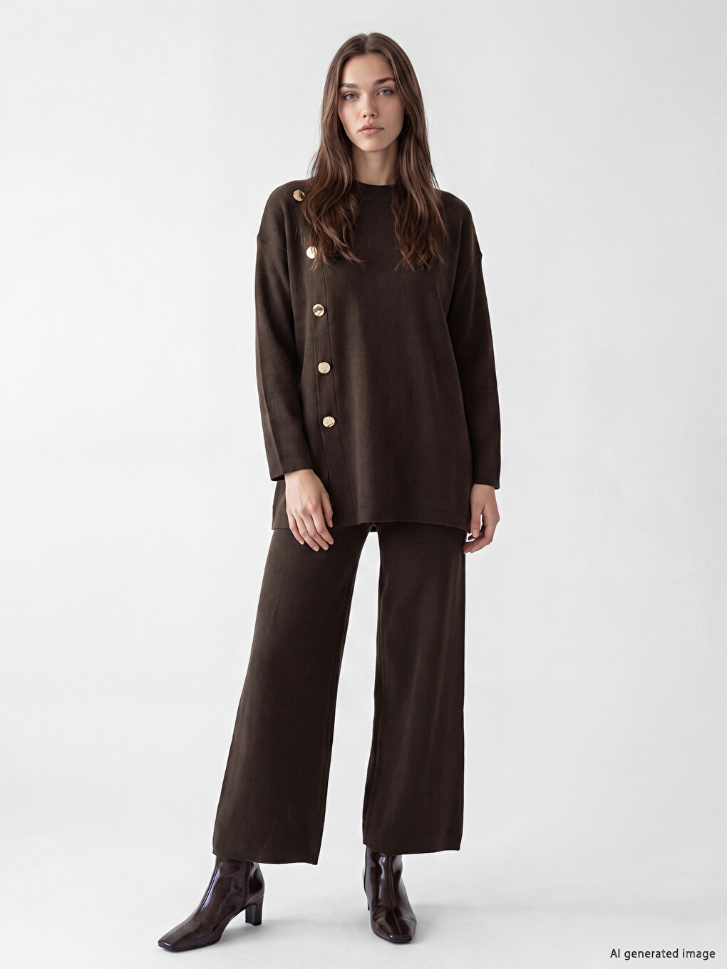 Wide Leg Women's Knitwear Trousers
