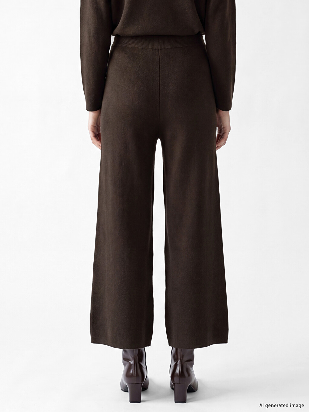 Wide Leg Women's Knitwear Trousers-3
