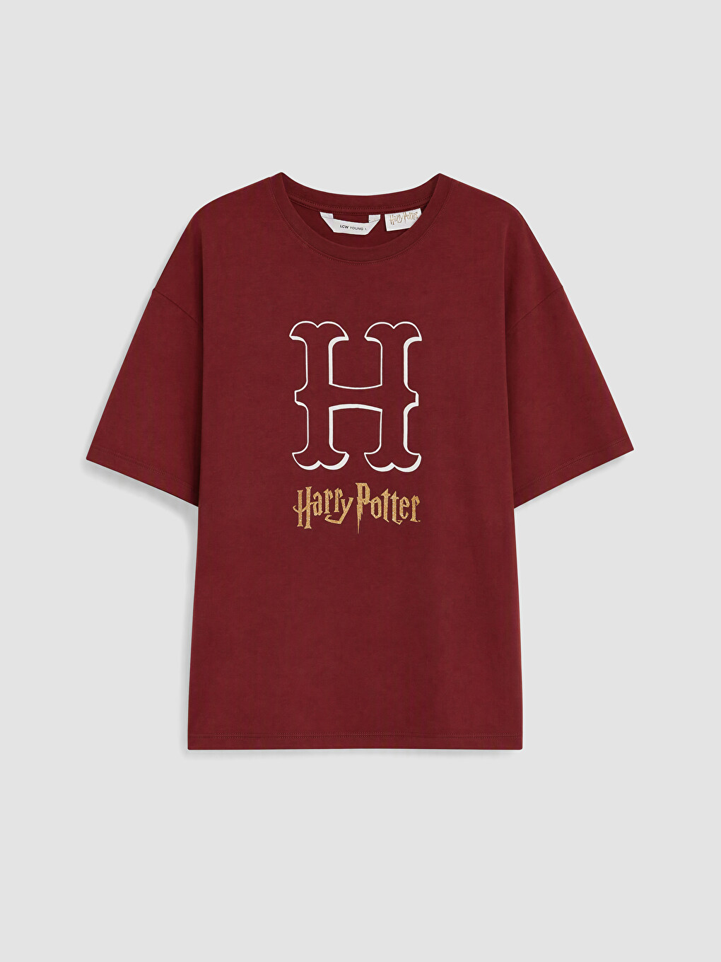 Bordo Harry Potter Baskılı Kadın Şortlu Pijama Takımı-5