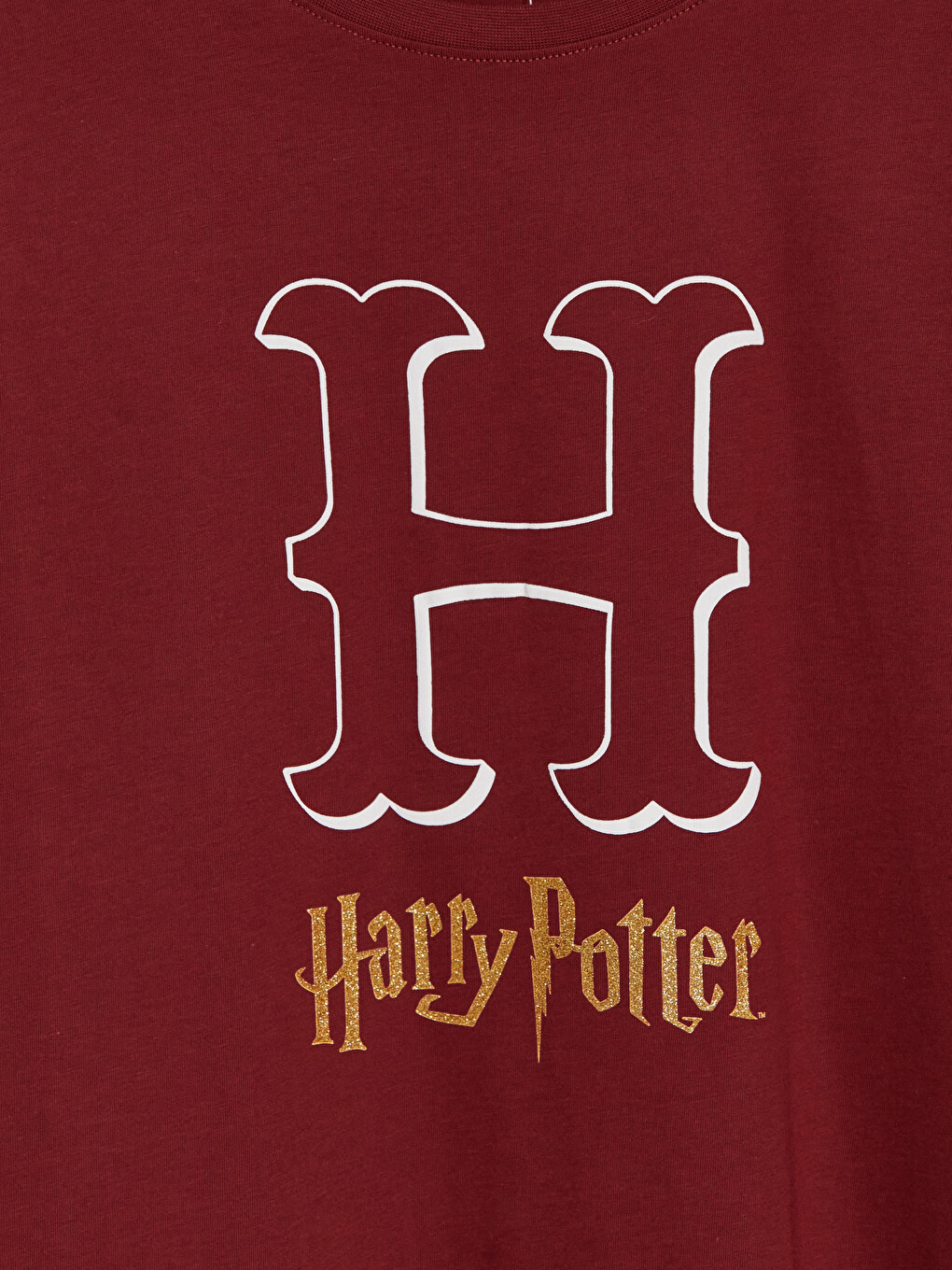 Bordo Harry Potter Baskılı Kadın Şortlu Pijama Takımı-7