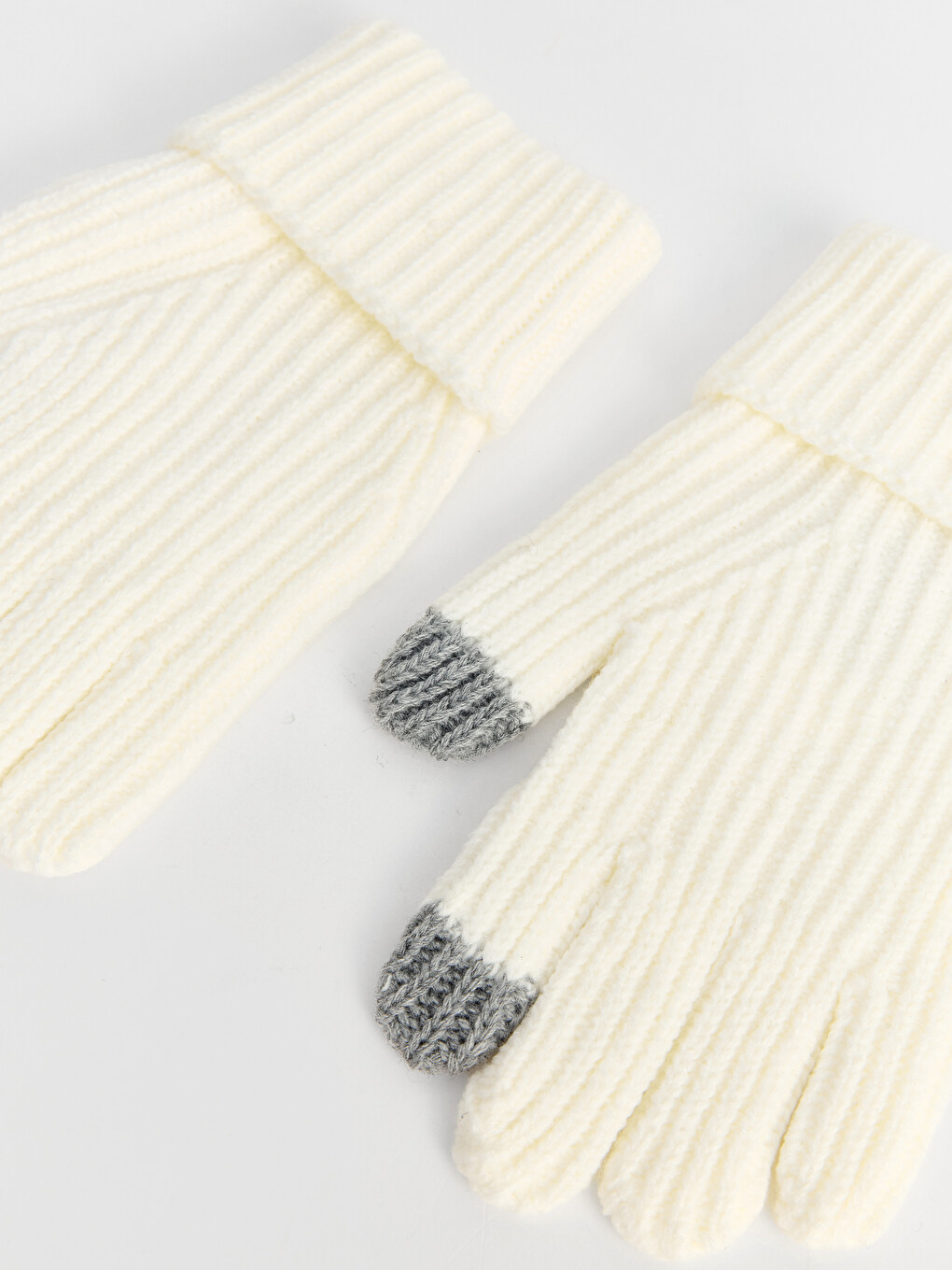 Ribbed Knitwear Girls' Gloves-1