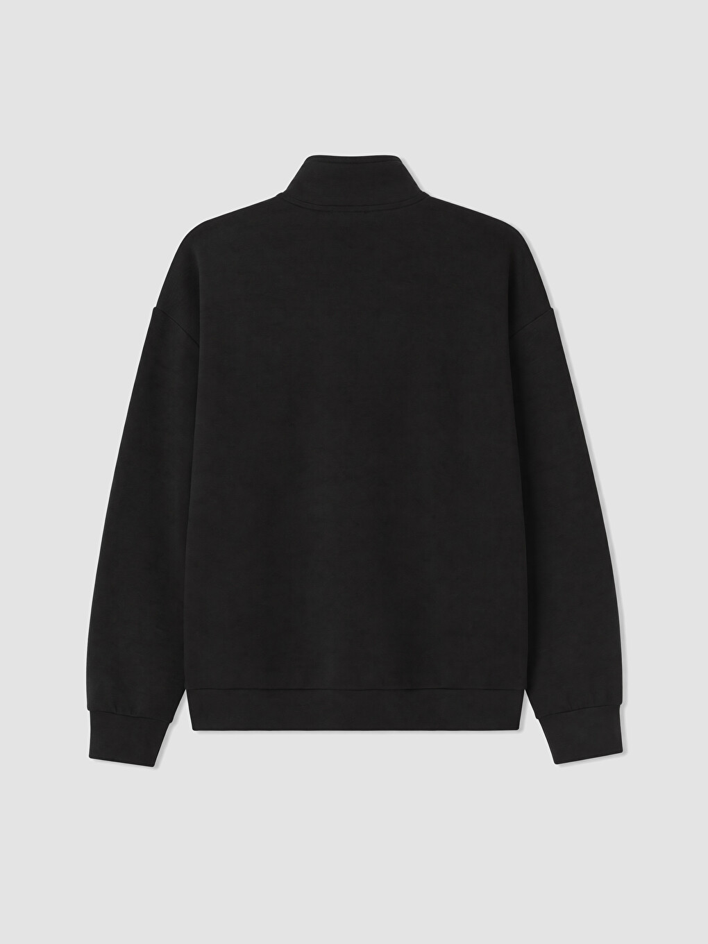 Siyah Dik Yaka Soft Touch Kadın Sweatshirt-1