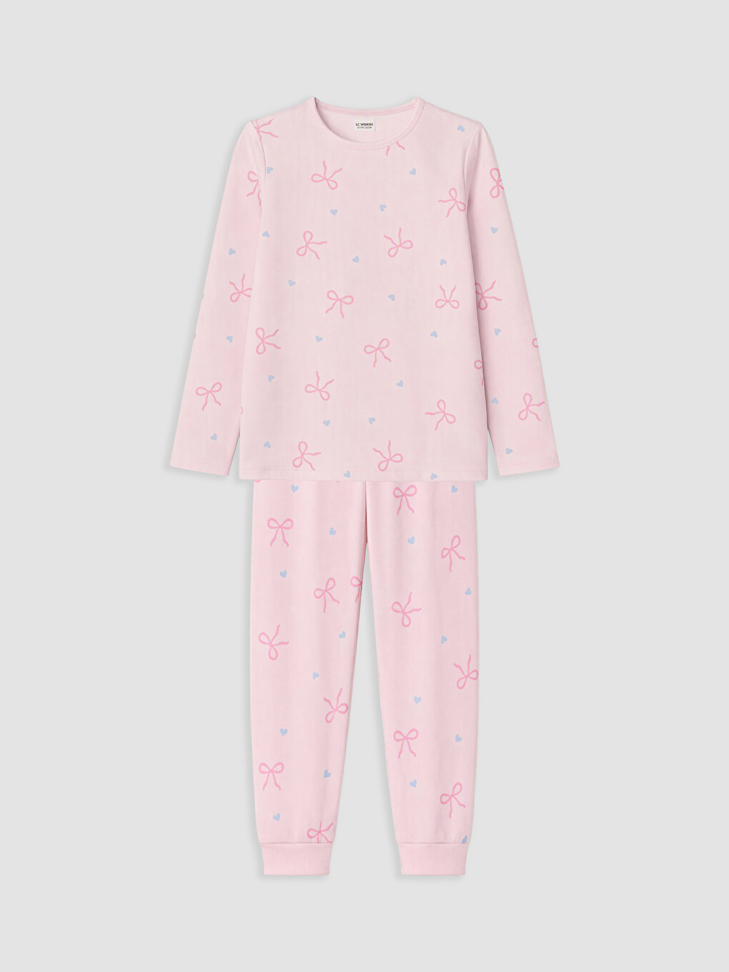 Crew Neck Girls' Pyjamas Set