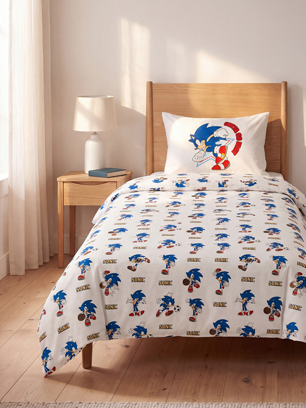 Set Mbulesash Jorgani Pambuku Me Print Sonic Për Fëmijë