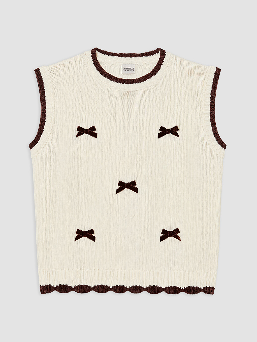 Girl Ecru Sweater Vest