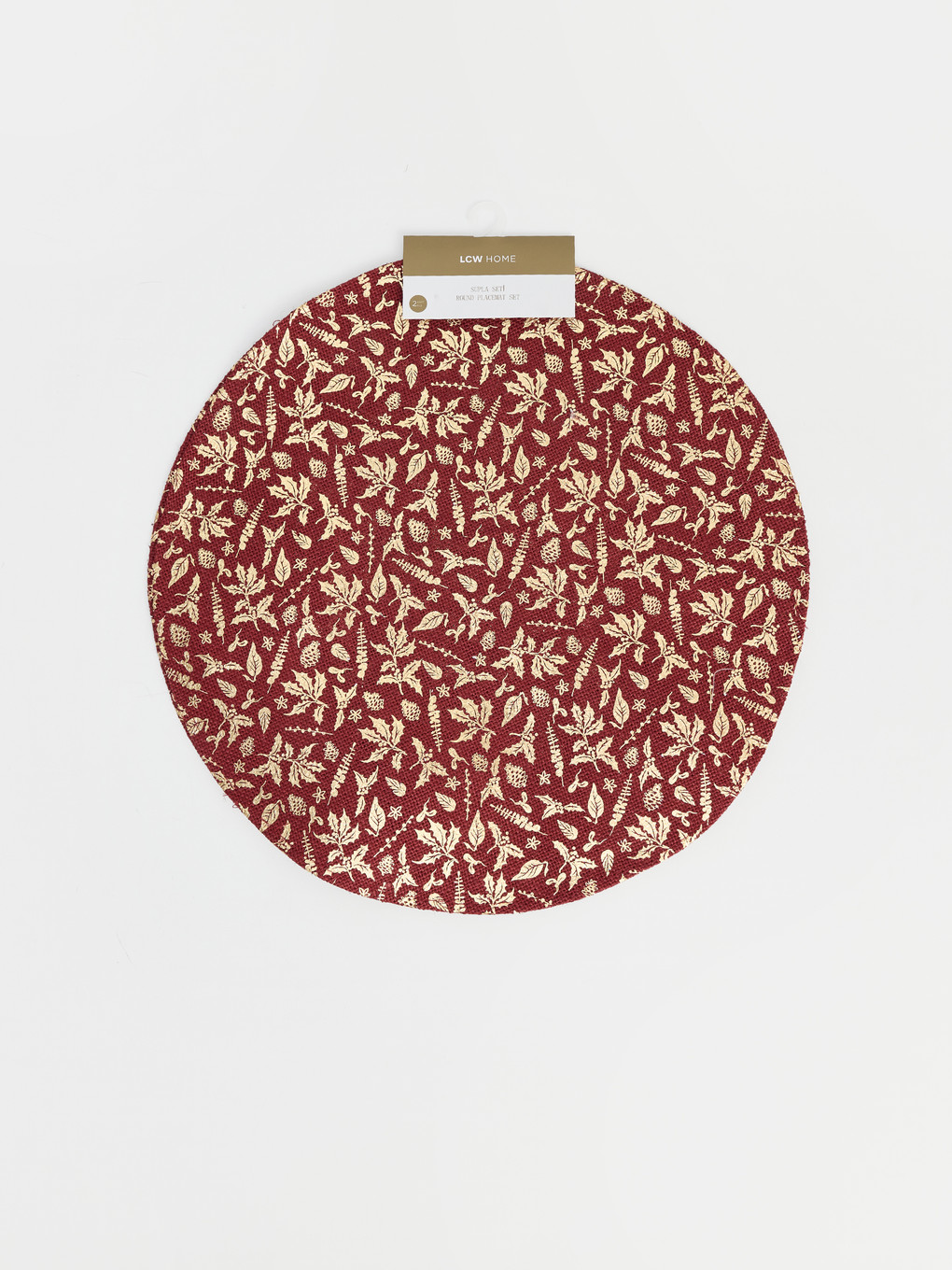 Leaf Patterned Round Placemat-1