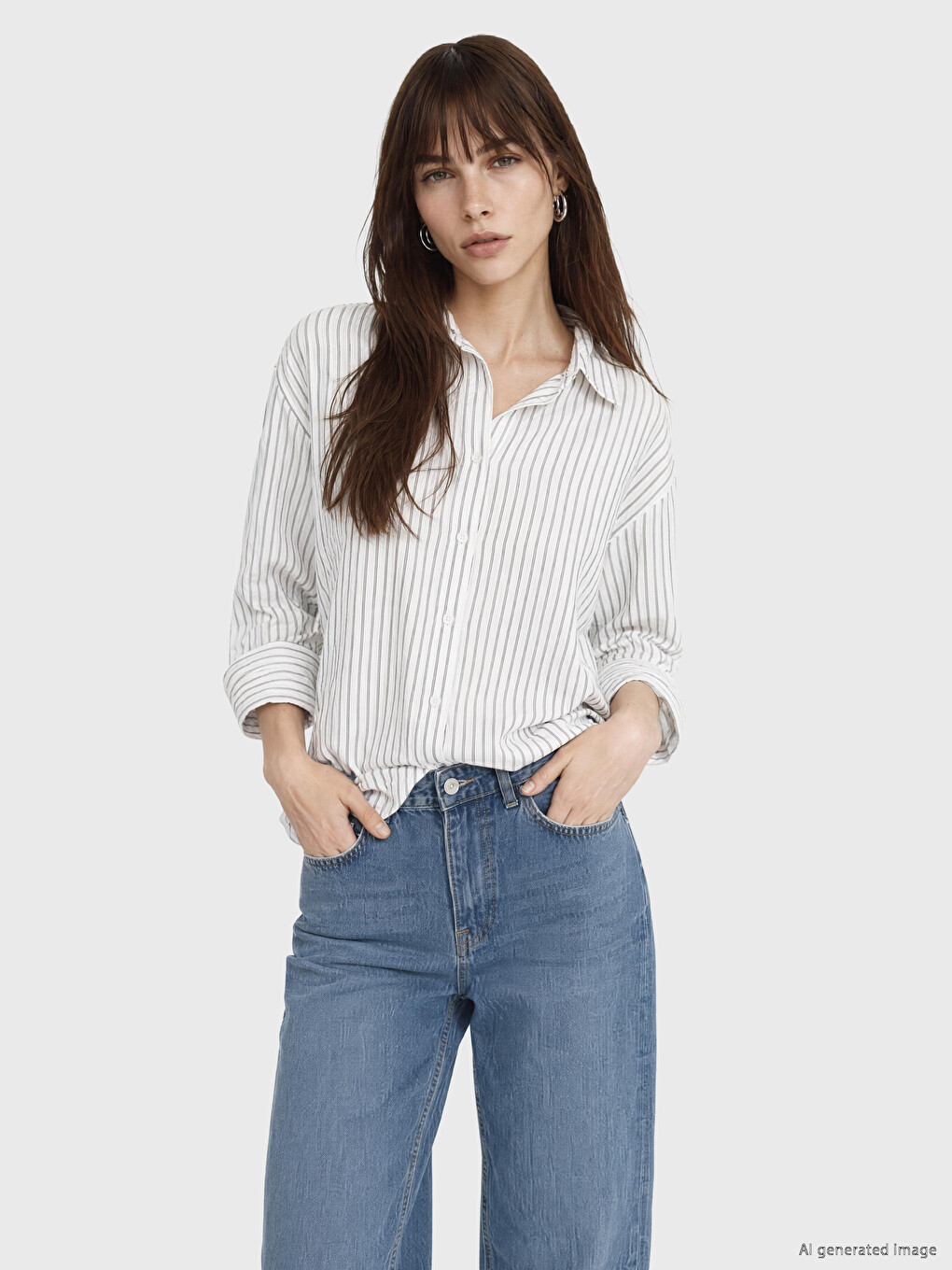Striped Oversize Women's Shirt