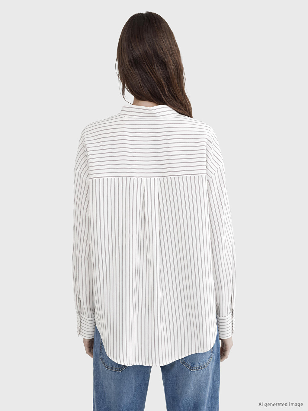 Striped Oversize Women's Shirt-3