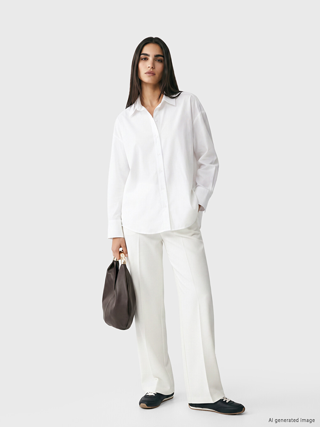 Oversize Fit Poplin Women's Shirt-1