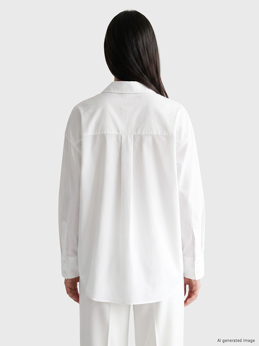 Oversize Fit Poplin Women's Shirt-3