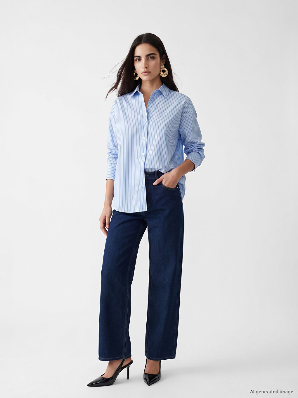 Woman Blue Shirt-1
