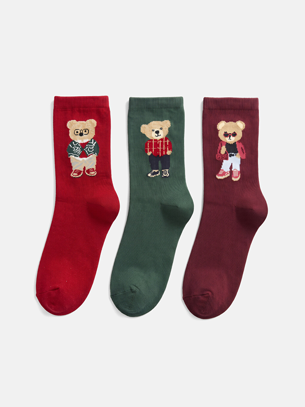 Bear Teddy Printed Women's Ankle Socks 3-pack