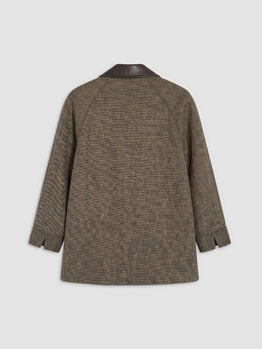 Leather Collar Wool Blended Women's Cachet Coat-6