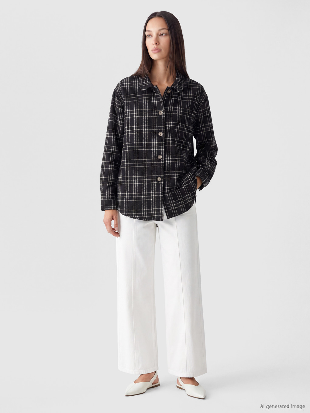 Shirt Collar Plaid Women's Cachet Jacket-1