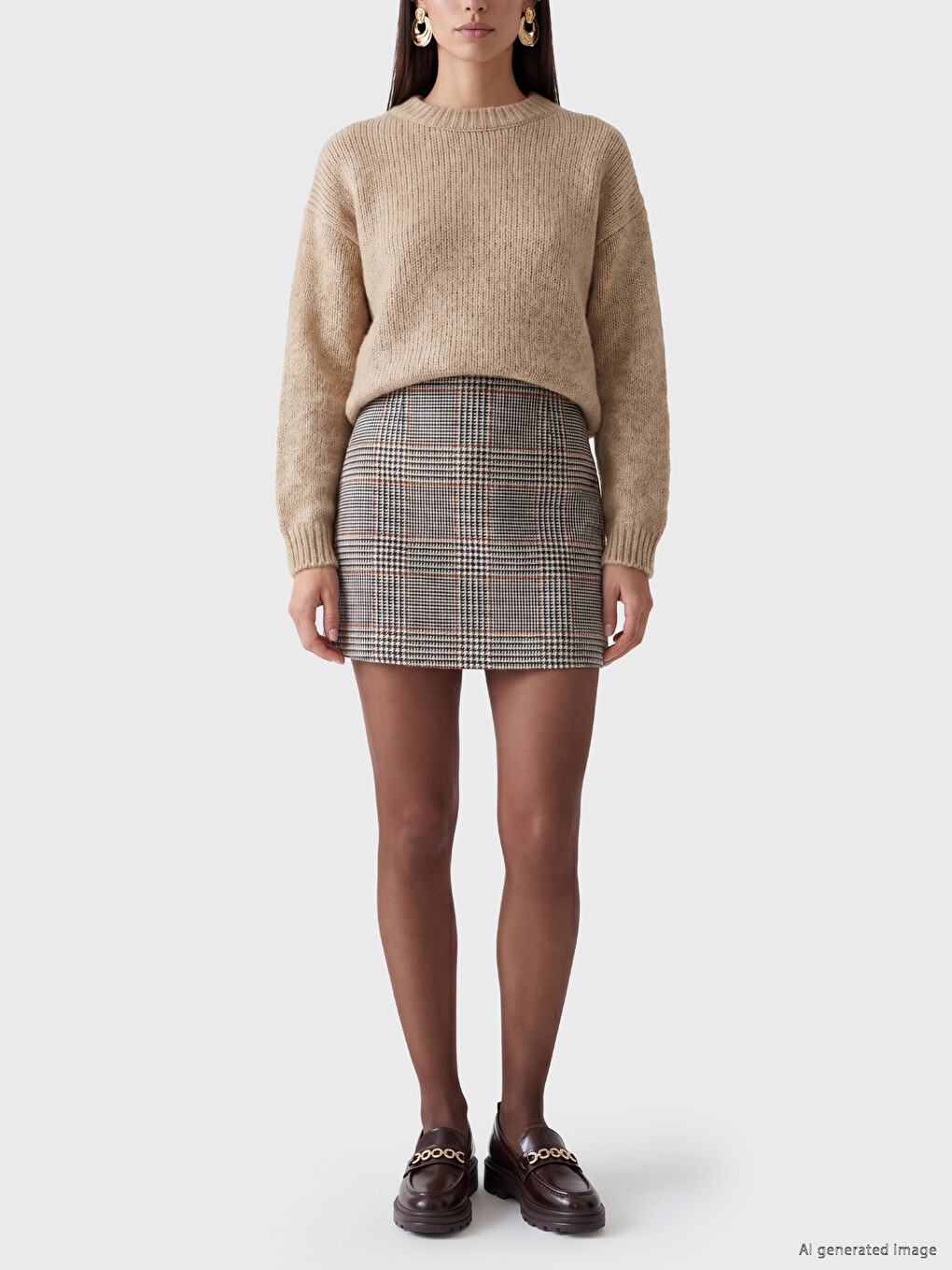 Woman Brown Skirt-1