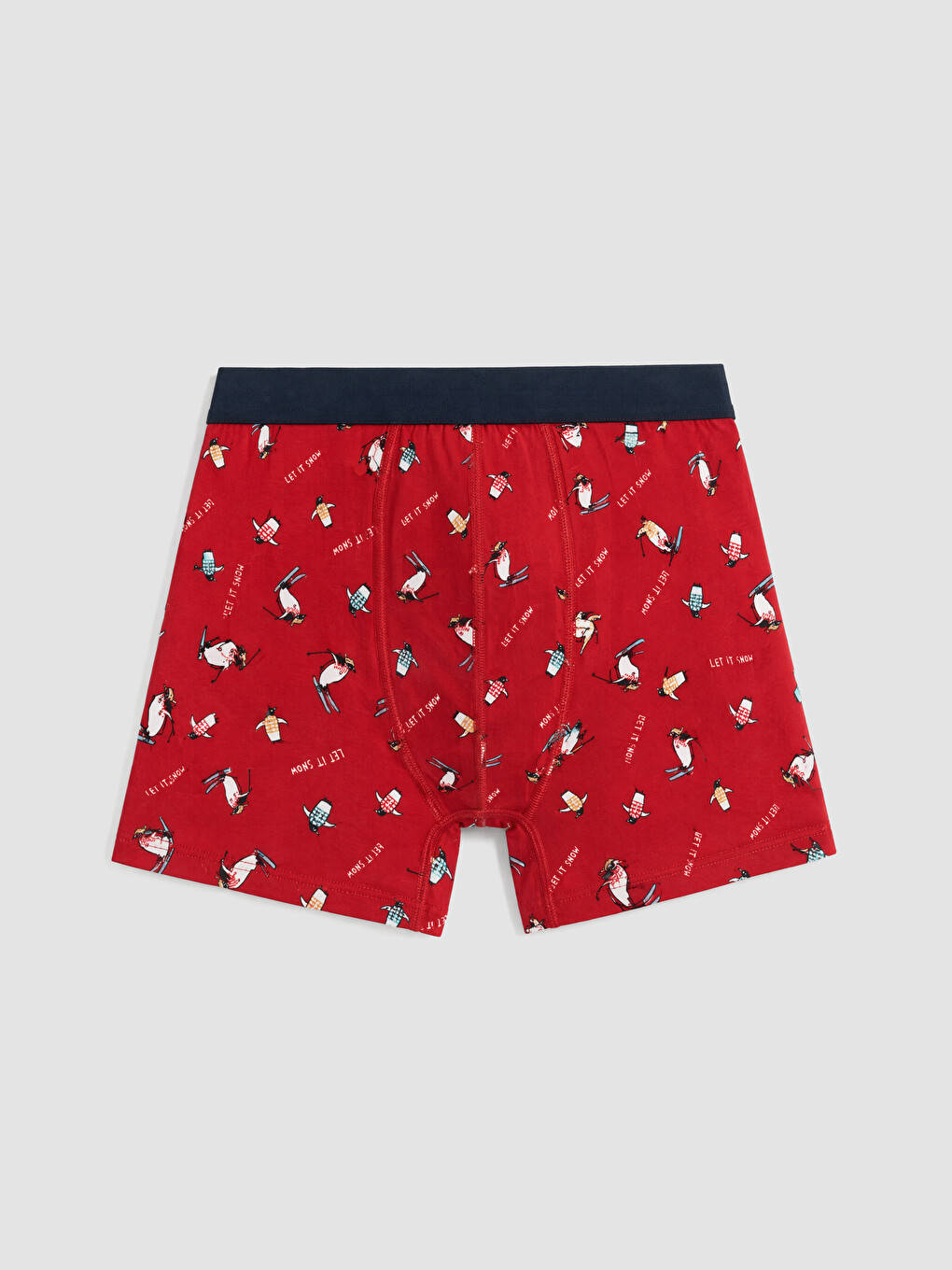 Mavi Pamuklu Esnek Erkek Boxer 3'lü Paket-1