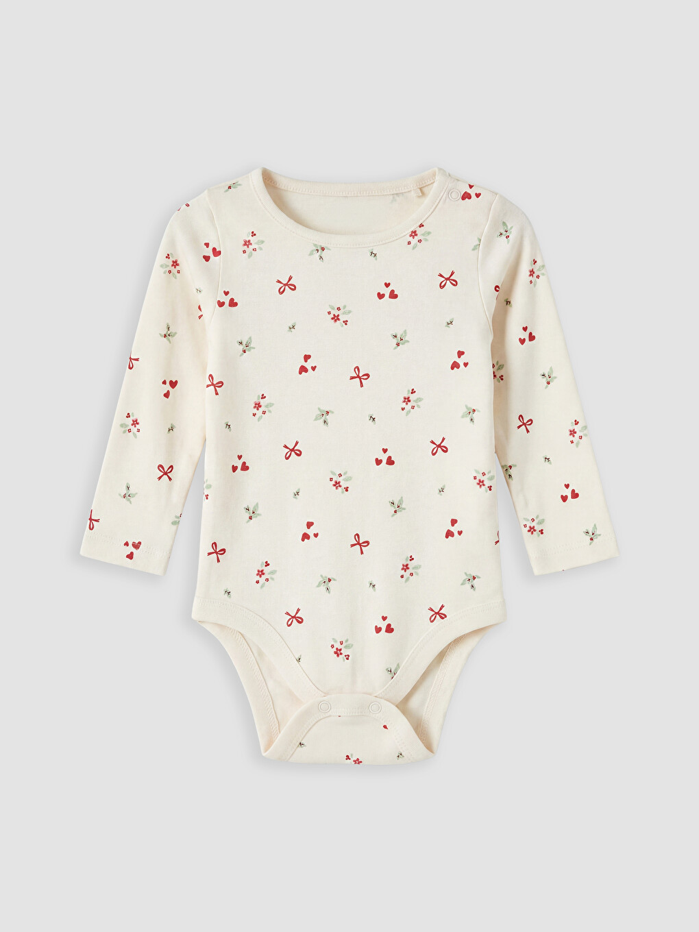 Crew Neck Printed Baby Girls' 3-piece Bodysuit-1