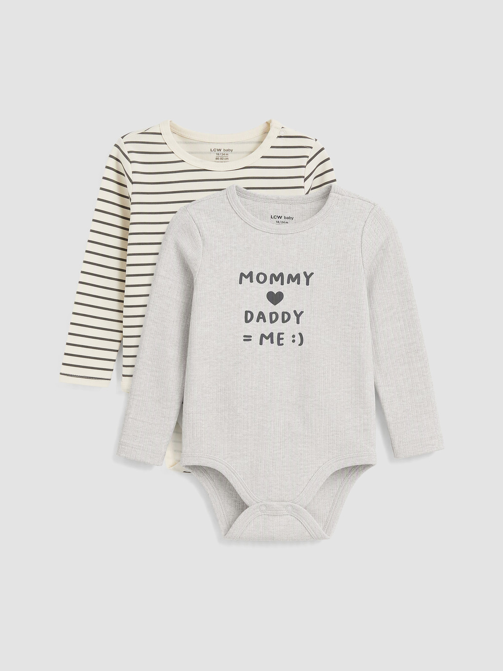Beyaz 2'li Baskılı Erkek Bebek Çıtçıtlı Body