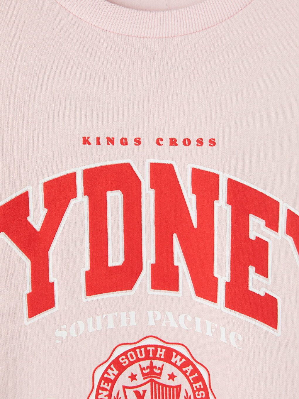 Pembe Sydney Baskılı Oversize Kadın Kalın Sweatshirt-5