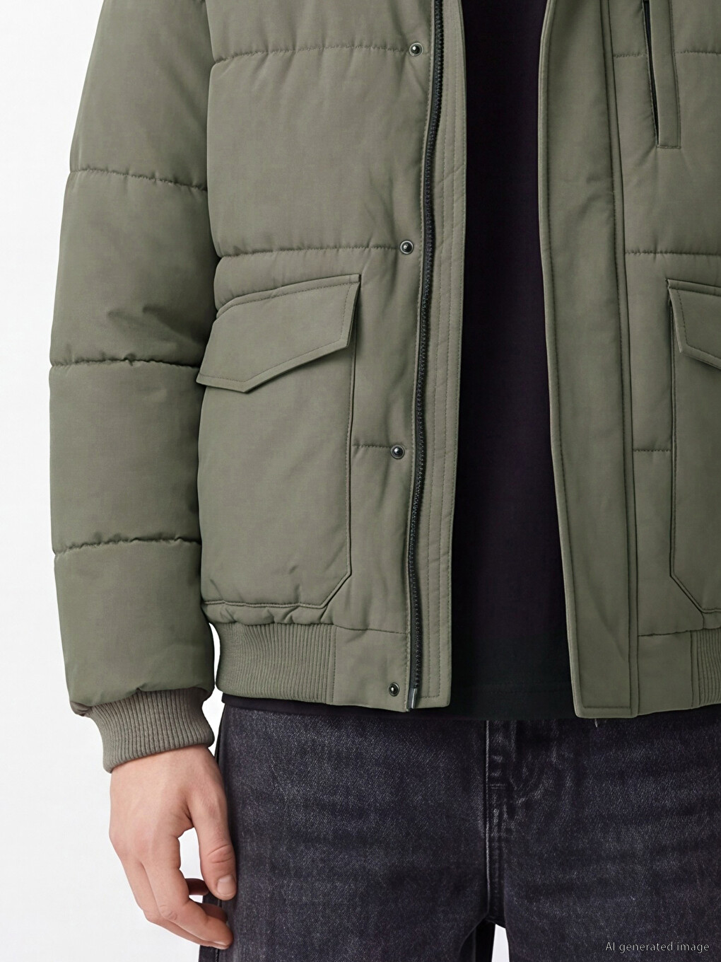 Regular Fit Hooded Men's Puffer Coat-2