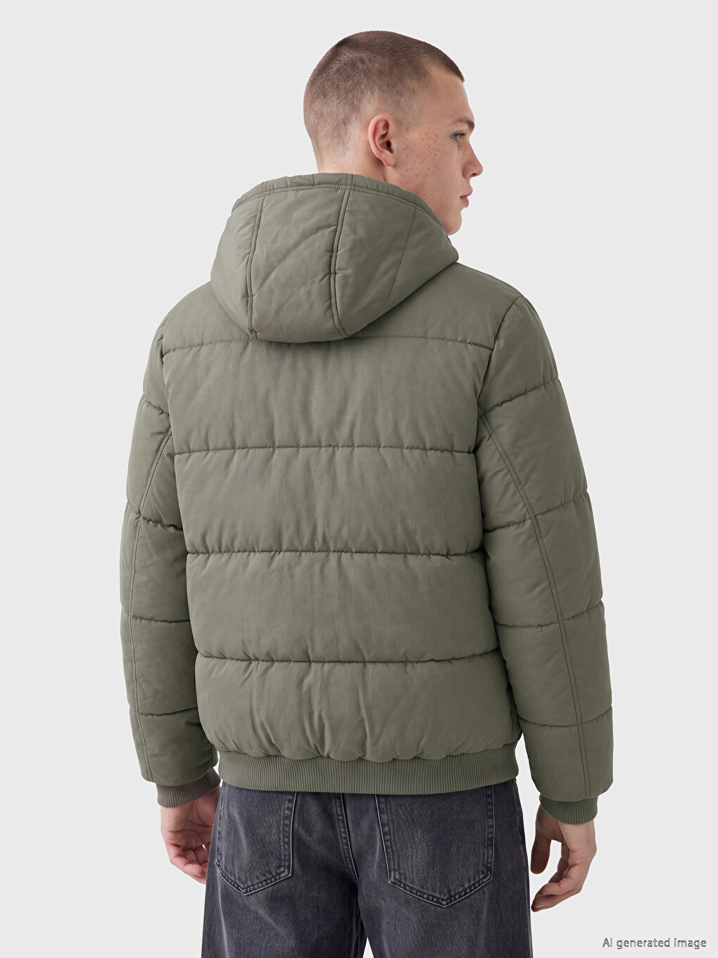 Regular Fit Hooded Men's Puffer Coat-3