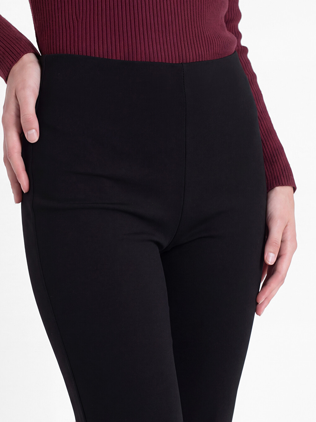 Elastic Waist Flare Women's Trousers-2