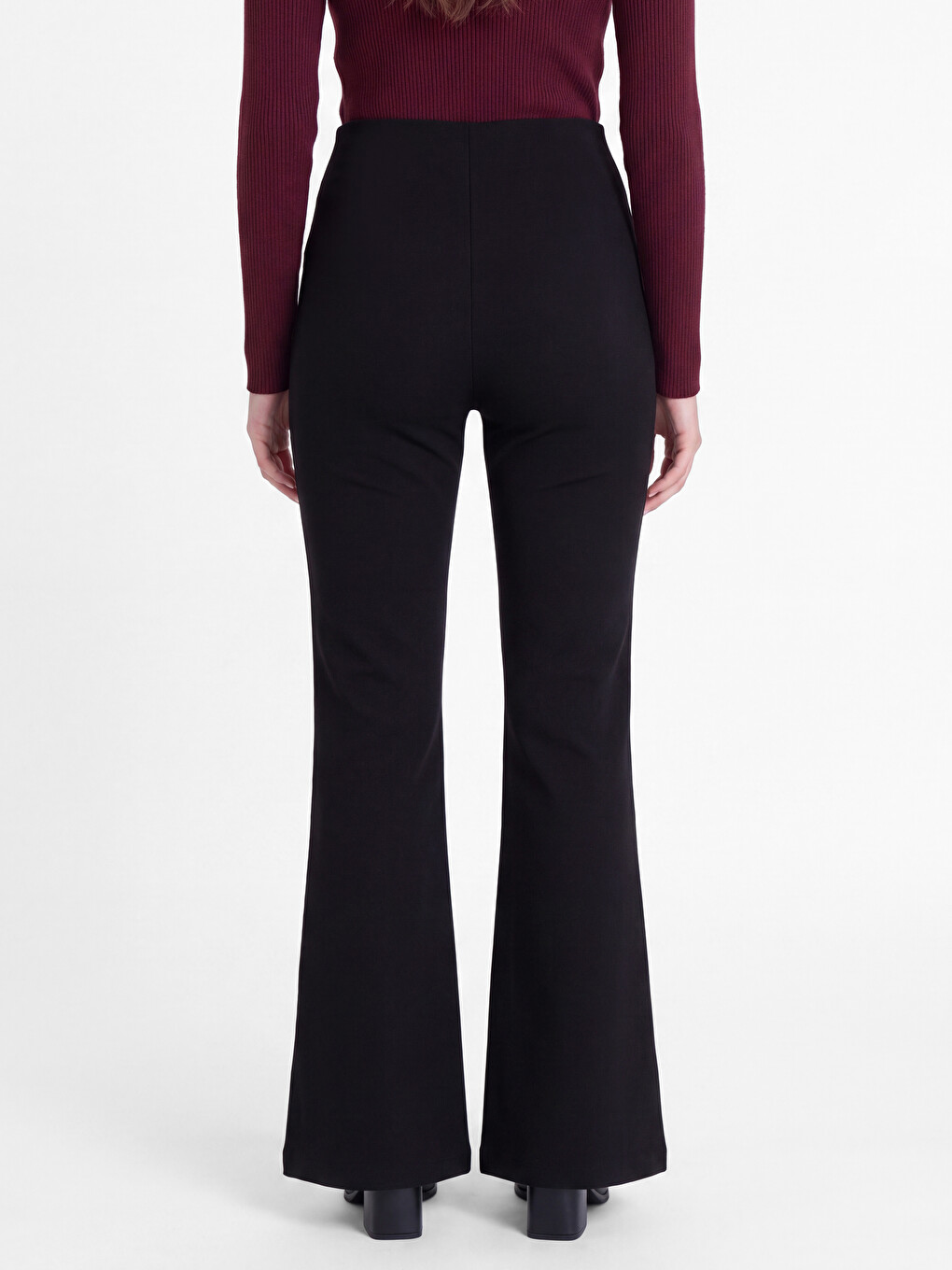 Elastic Waist Flare Women's Trousers-3