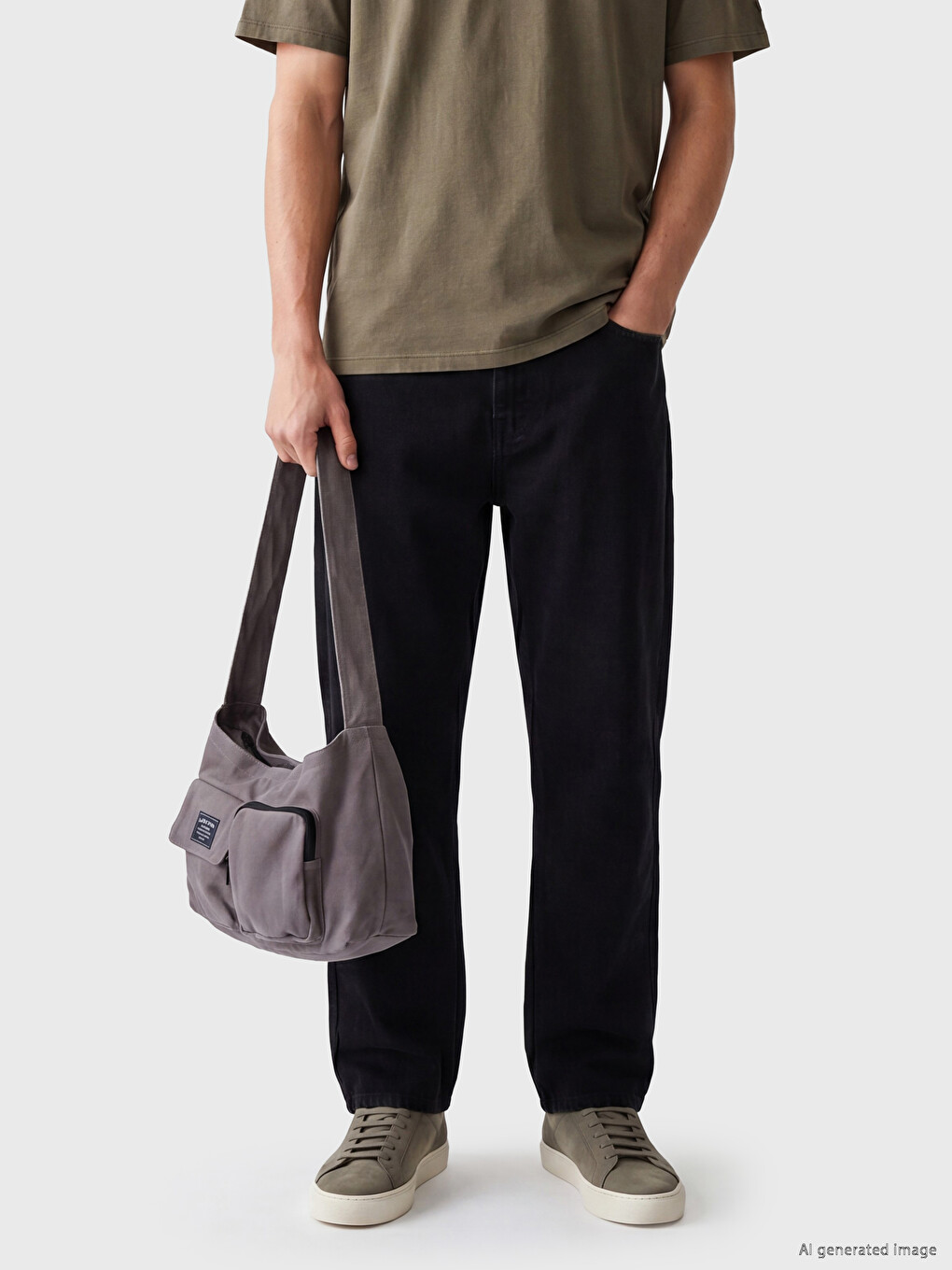 Siyah 745 Baggy Fit Erkek Jean Pantolon