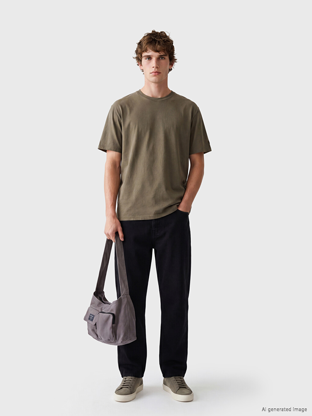 Siyah 745 Baggy Fit Erkek Jean Pantolon-1