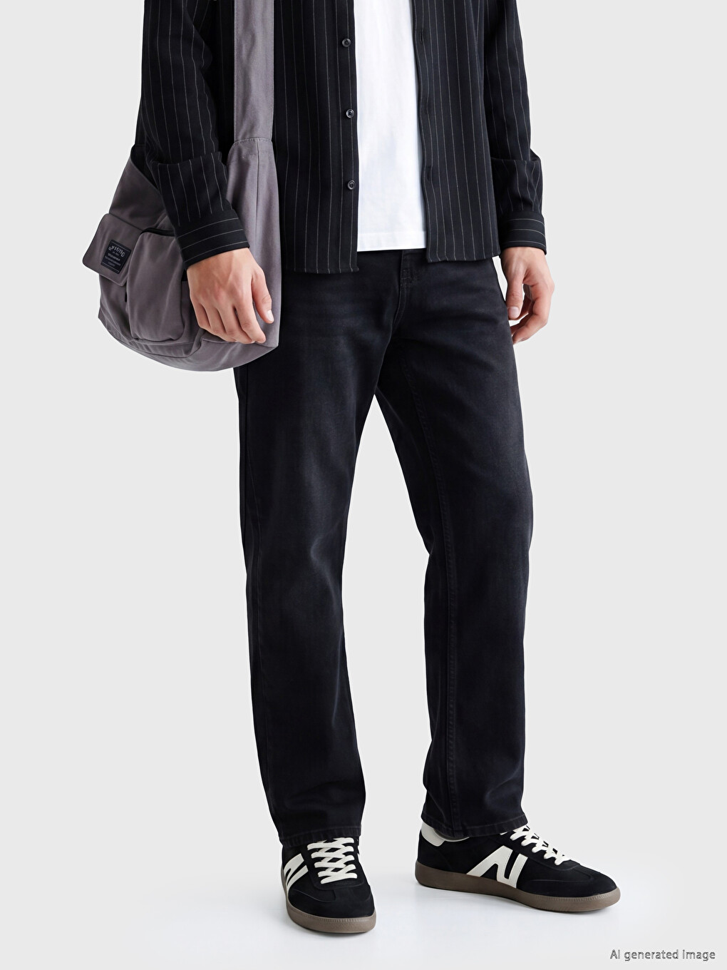 Siyah 745 Baggy Fit Erkek Jean Pantolon