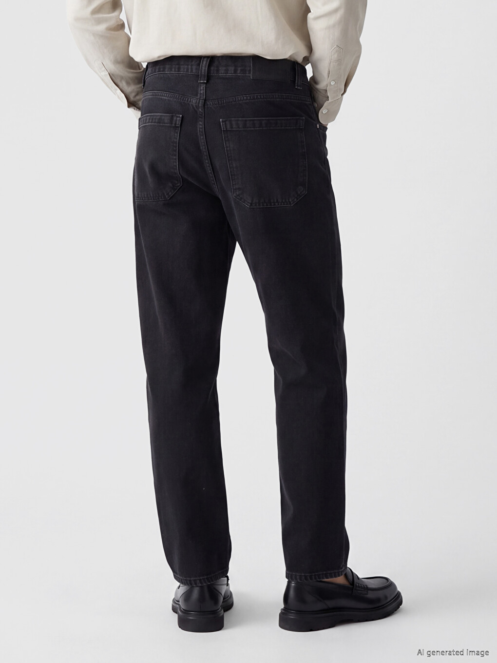 Siyah Super Baggy Fit Erkek Jean Pantolon-3