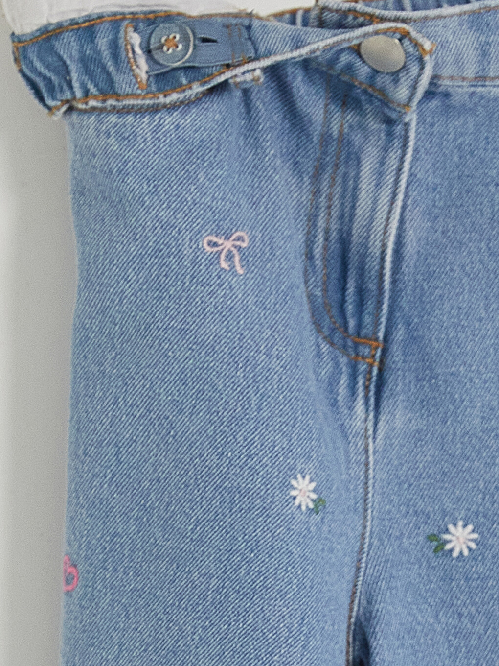 Regular Fit Embroidered Girls' Jeans-1