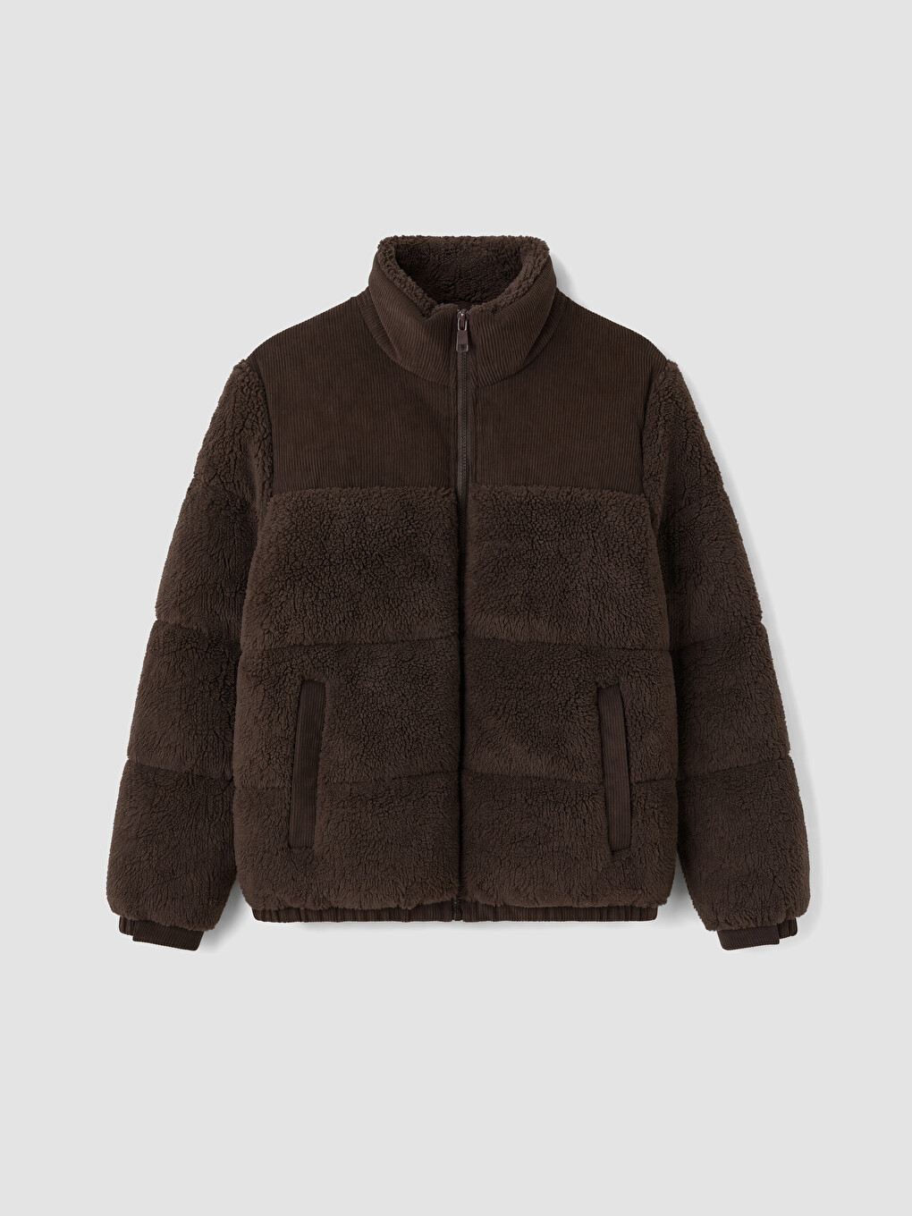 Regular Fit Mock Neck Men's Puffer Coat-5