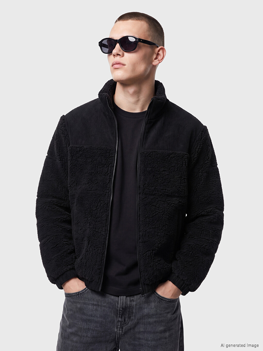 Regular Fit Mock Neck Men's Puffer Coat