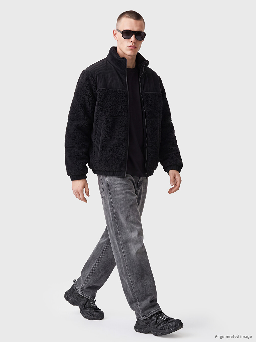 Regular Fit Mock Neck Men's Puffer Coat-1
