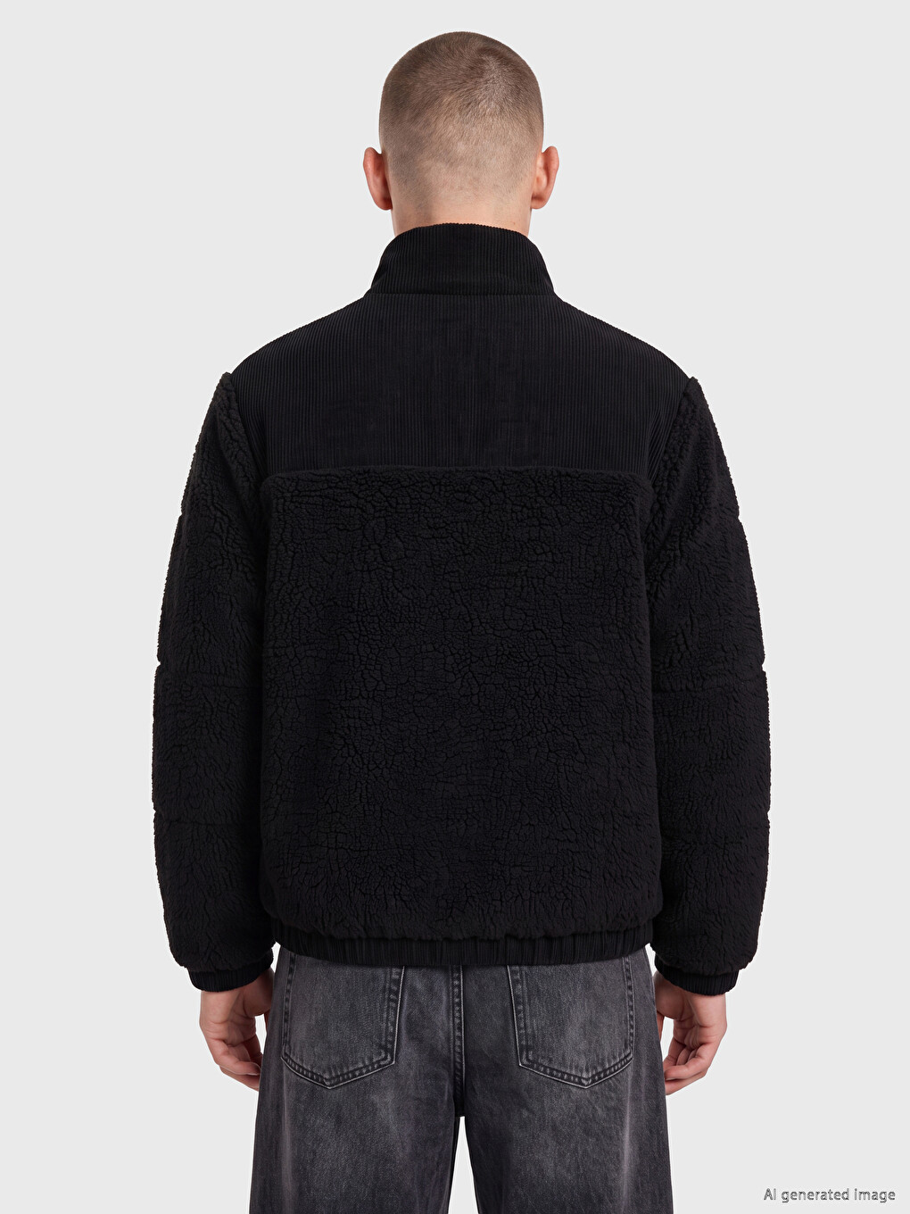 Regular Fit Mock Neck Men's Puffer Coat-3