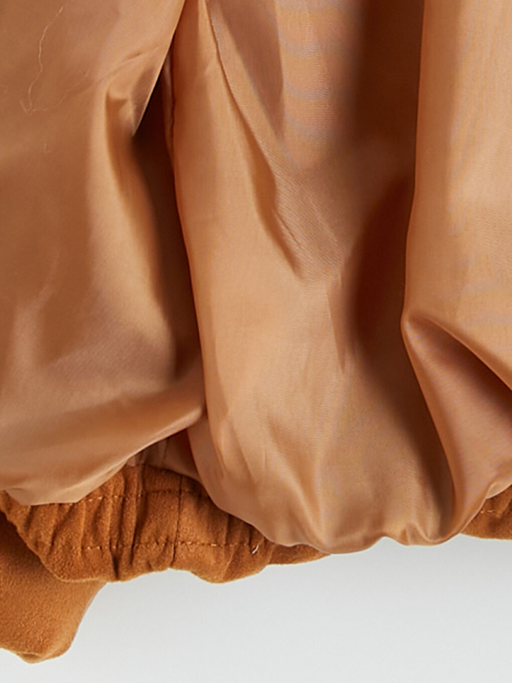 Bej Gömlek Yaka Kız Çocuk Süet Mont-2