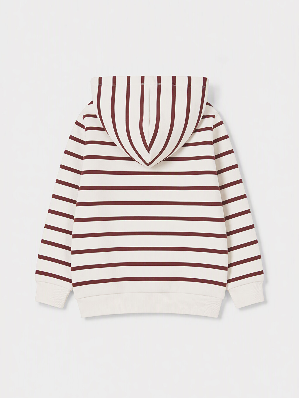 Bordo Çizgili Erkek Çocuk Fermuarlı Sweatshirt-1